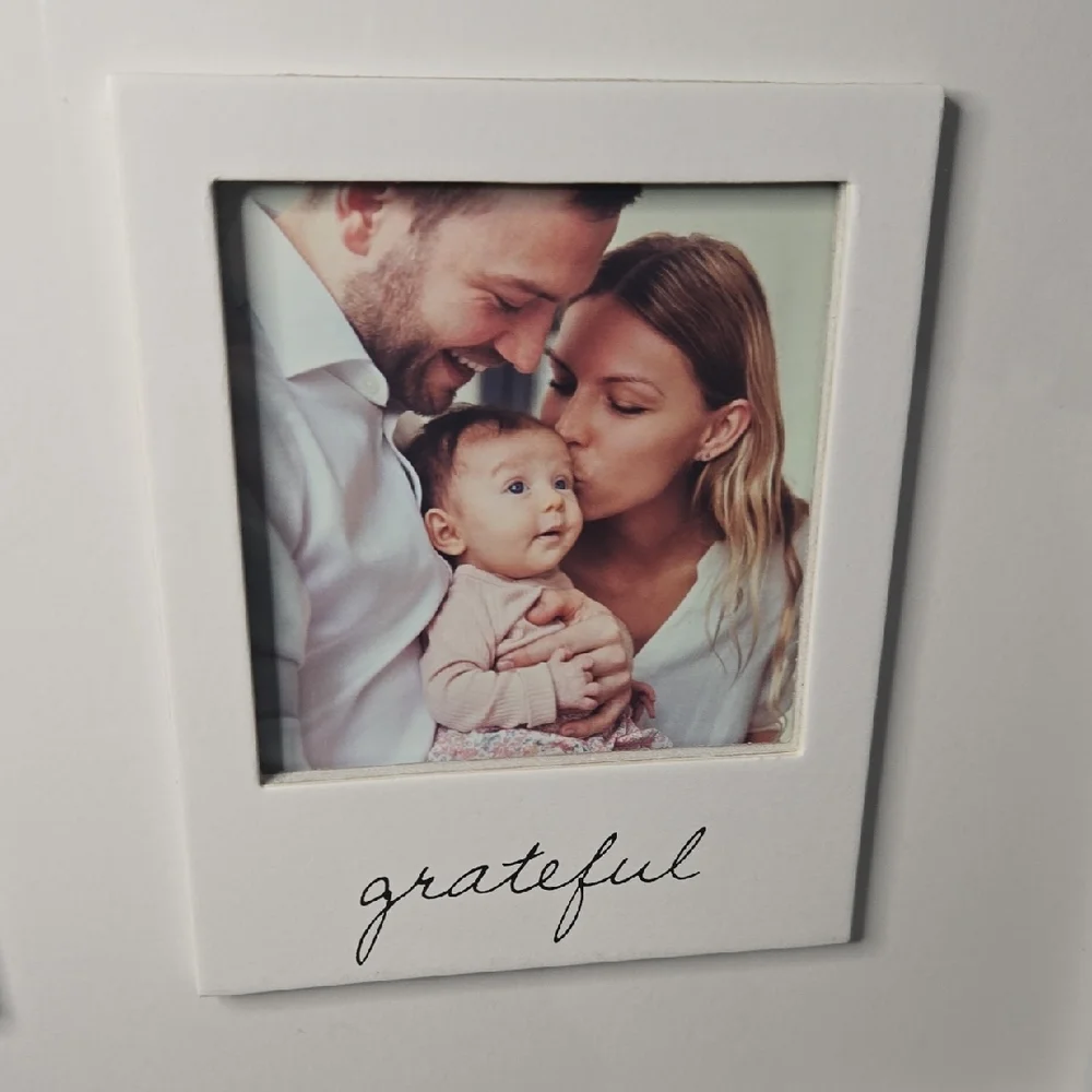 Studio Decor Double Photo Thankful & Grateful Dual Wall Gray Wood Frame